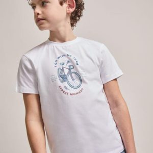 CAMISETA BLANCA BICICLETA