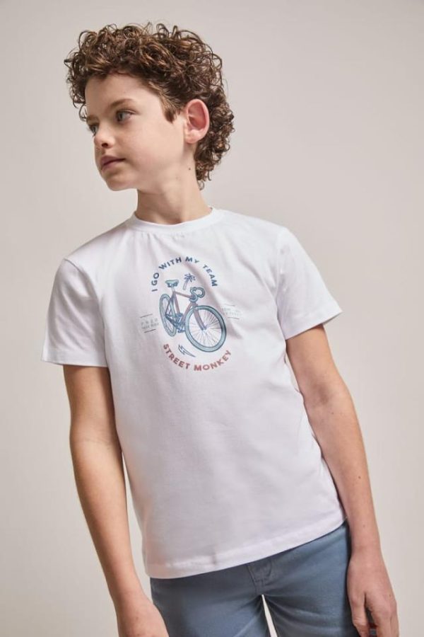 CAMISETA BLANCA BICICLETA